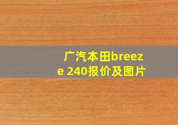 广汽本田breeze 240报价及图片